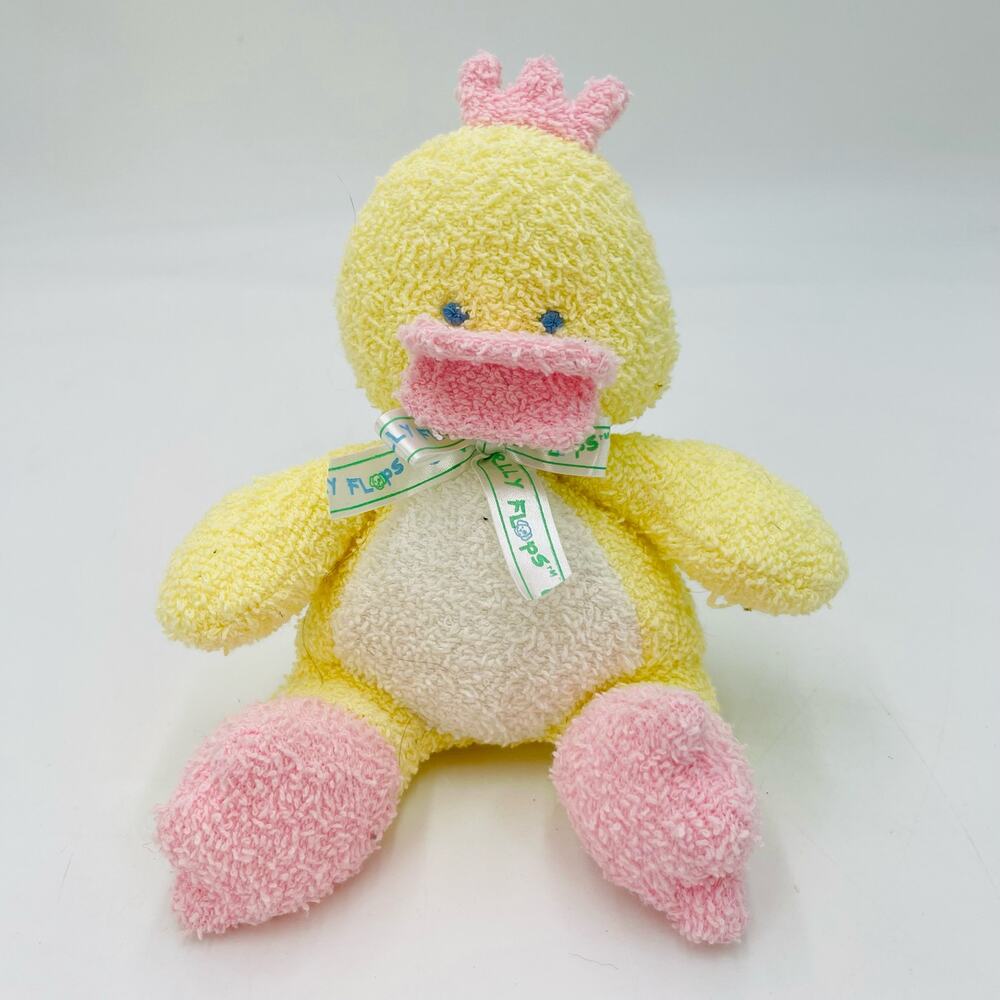 Prestige Belly Flops Hugs Duck Plush Terrycloth Pastel Yellow Pink